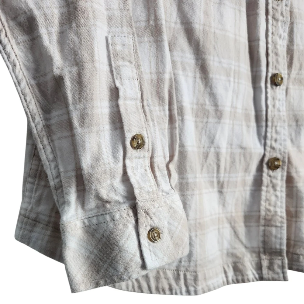Frank & Oak Beige Plaid Button Down Shirt - Picture 4 of 5